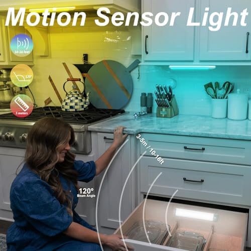 LEPOTEC RGB Color Changing Under Cabinet Lighting,10" Motion Sensor Light - Image 4