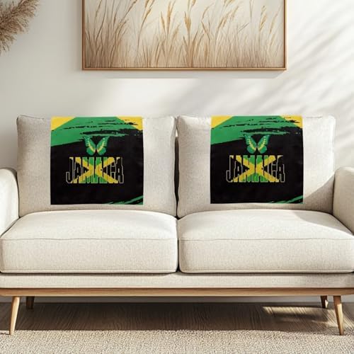 Jamaica Butterfly Flag Print Headrest Cover for Small Recliner 26x16 Inch - Waterproof Slipcover with Non-Slip Fixing Nails, Breathable Washable Protector for Home Office Chair - Image 2
