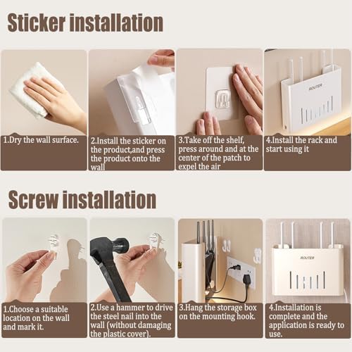 Wall Mounted Metal wall mounts,WiFi Box Hider,White - Image 6