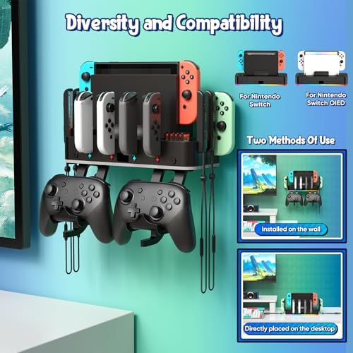 Switch/OLED Wall Mount RGB Charging Dock for Nintendo Switch for Joycon - Image 2