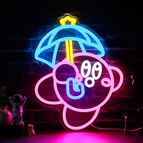Gaming Neon Sign USB Powered for Game Room Decor, Japanese Anime Neon Sign Dimmable LED Neon Light Sign for Kids Room Man Cave Wall Art Birthday Gift Kirbee 16.1 * 12.8 Inches - Image 4