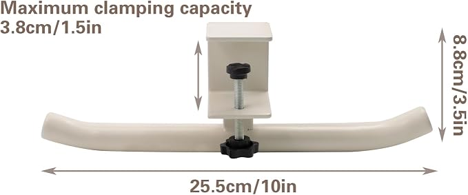 SnowTing Backpack Hanger for Table, Under Desk/Cabinet Iron Bag Organizer Hanger Clamp-on Backpack Hook for Office, Classroom, Dorm, Easy to Install, White - Image 2