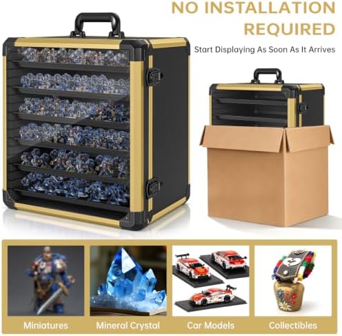 WELIDAY Miniatures Storage Case Miniatures Transport Case Aluminum Alloy Frame with Lock (X-Large Size) - Image 5