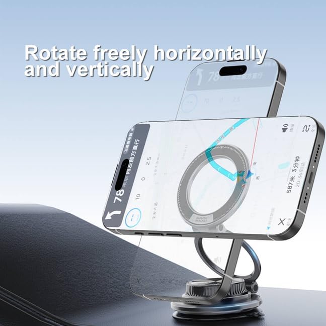 Magnetic Phone Holder for Car Dashboard, Mini Portable Cell Phone Mount with Strong Suction Cup for Flat Surfaces Like Desk, Multi-Color Hands-Free Cradle for iPhone Android Samsung (Beige) - Image 6