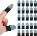 PATIKIL Controller Finger Thumb Sleeves, 40 Pack Mobile Gaming Finger Sleeve Silver Fiber Tip Gloves Anti-Sweat Breathable for Game Phone Touchscreen Devices, Blue by PATIKIL