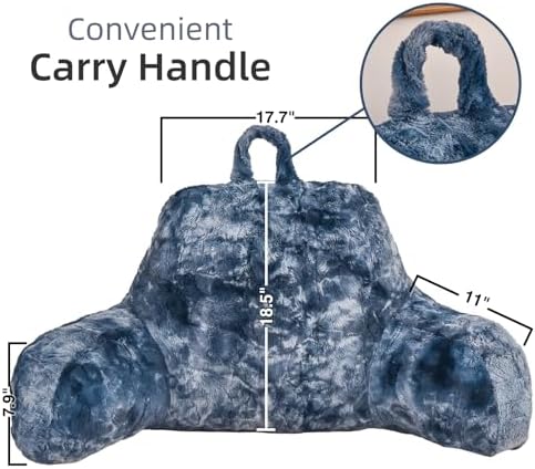 A Nice Night Navy Reading Pillow, 18.5" Bed Wedge Pillows with Arms - Image 2