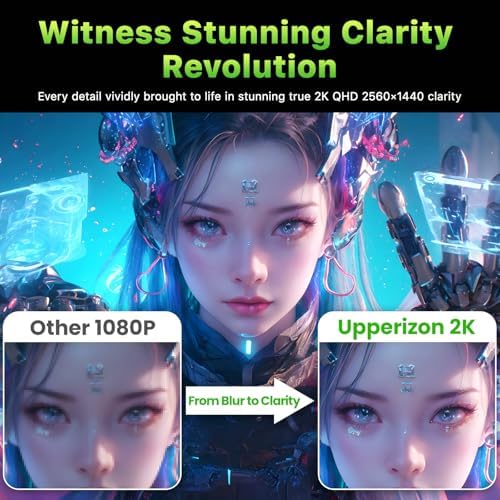 Upperizon Portable Monitor 18.5 inch 2K QHD 120% sRGB 120Hz IPS HDR HDMI USB-C Travel Monitor for Laptop MacBook PC Surface PS5 Xbox, Large External Display with Kickstand & Speakers, VESA Compatible - Image 4