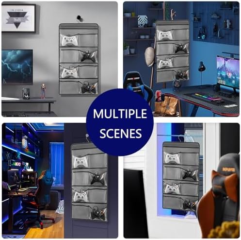 Hanging Controller Holder Classroom Headset Headphone Storage Bag Switch Game Organizer for Gaming Accessories Electronic Supplies X-box PS5 PS4 (8 Pockets) - Image 5