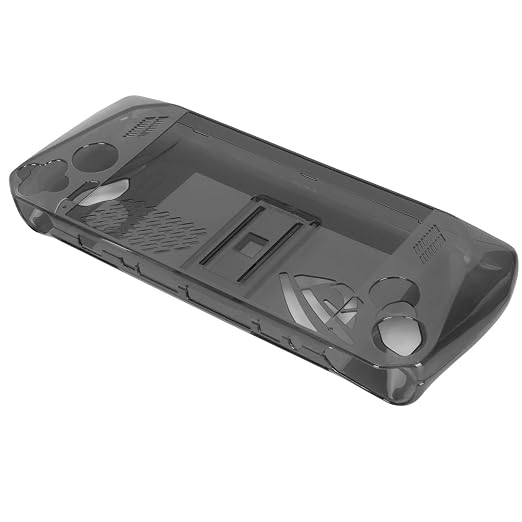 Clear Shockproof TPU Protective Case for ROG Ally Handheld 2023, Transparent Game Console Cover with Foldable Stand and Non - Slip Grip for Gaming Comfort (Transparent Black) - Image 4