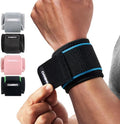 CAMBIVO 2 Pack Wrist Brace for Carpal Tunnel with wraps, Black-Blue | Wrist Support, Adjustable Wrist Wraps for Weightlifting, Tendonitis, Pain Relief, Sleeping, Night, Gym, Neoprene, Both Hands by CAMBIVO