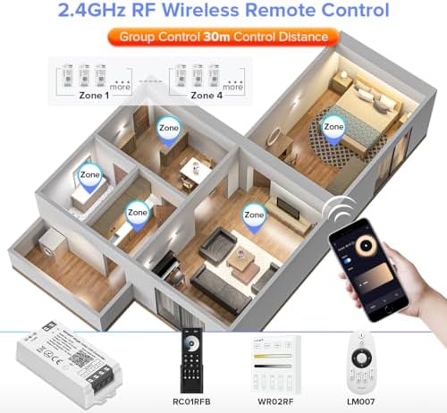 BTF-LIGHTING C01W WiFi Controller for 2pin Single Color (+V -V) LED Strip - Image 3
