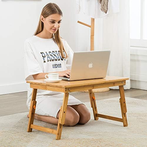 Nnewvante Large Floor Desk Foldable Table for Adults, Bamboo 25.6 x 17.7in - Image 3