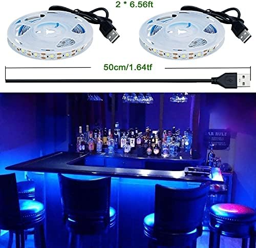 5V USB Blue 460-465nm LED Strip USB Powered 13.12ft/4M(2pcs x 6.6ft) - Image 6