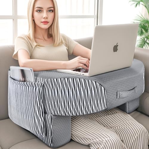 LEBENGURU Reading Pillow for Laptop, Extra Large Armrest for Bed, Stripe by LEBENGURU