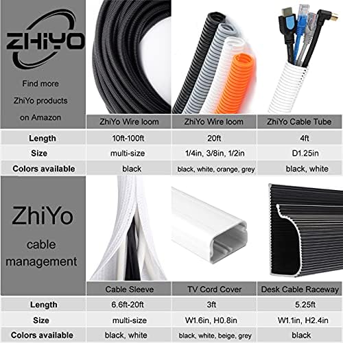 ZhiYo 6.6ft - 4/5 inch Cable Sleeve, Cord Wrap Wire Protector Tubing for Pets, PC Cable Wrap, Computer Cable Management Sleeve - Black - Image 6