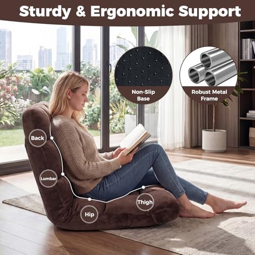 COSTWAY Floor Chair, Video Gaming Chairs with Back Support - Image 7