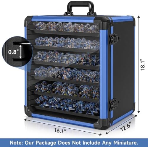WELIDAY Miniatures Storage Case Miniatures Transport Case Aluminum Alloy Frame with Lock (X-Large Size) - Image 2