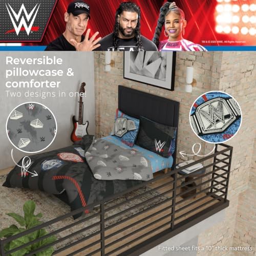 WWE Wrestlemania Bedding Super Soft Microfiber Comforter and Sheet Set, 5 Piece Full Size, (Officially Licensed Product) By Franco - Image 6