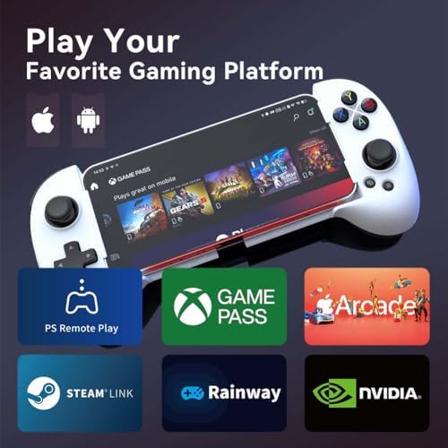 ShanWan Mobile Game Controller for iphone/Android with PHONE CASE Support, Bluetooth Wireless Gamepad - PS Remote Play, Xbox Cloud, Steam Link, GeForce NOW, MFi Arcade Games-Long Battery Life - Image 2