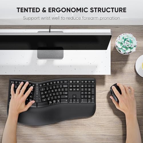 MEETION Ergonomic Keyboard and Mouse Combo, Split Design, Vertical Mouse - Image 6