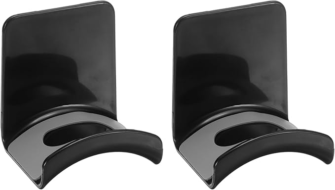uxcell Headphone Stand, 2 Pcs ABS Headset Holder Adhesive Headphone Holder Hook Mount Headphone Hanger Hook Under Desk for Gaming Headphones Earphones Cables, Black(Wall-Mounted) by uxcell