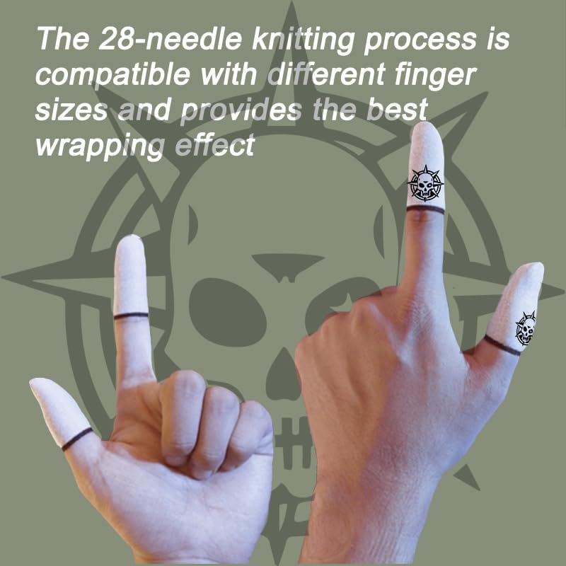 Gaming Finger Sleeve, 28-Needle Knitting, Silver Glass Fiber Material, Washable and Breathable with Metal Storage Box (White) - Image 3