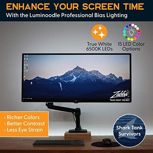 Power Practical LED Strip Lights Backlight, USB Light Strips w/Remote for 15 Ambient Color Bias Lighting Options & 10 Brightness Modes, for TV/Computer Decor/Indoor Use, Size (30"-40" TV) - Image 2