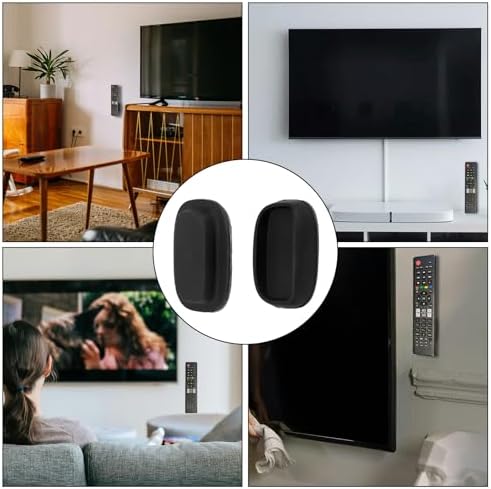 Penitue 4pcs Magnetic Remote Control Holder, Wall Mount Stronger Magnetic Silicone TV Remote Holder No-Drill Self-Adhesive Storage Caddy Rack for Home Bedroom (Black) - Image 7