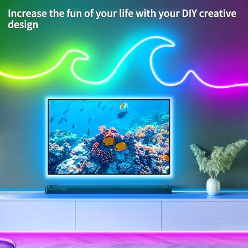 segrass 100FT RGB LED neon Rope Lights LED neon Lights with Remote/APP Control 24V IP65 Waterproof Flexible Neon LED Strip Lights for Bedroom Room Outdoors Decor（2 Rolls of 50ft） - Image 3