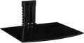 Mount-It! Floating TV Shelf, Tempered Glass, 17.6 lbs, Black by Mount-It
