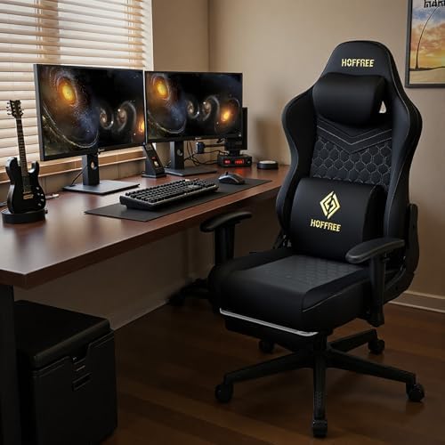 Gaming Chair with Massager 165° Reclining Computer Chair Suede Fabric-Black | Ergonomic Video Game Cahirs for Adults High Back Gamer Chair with Footrest Pocket Spring Silla Gamer with Lumbar Support - Image 2