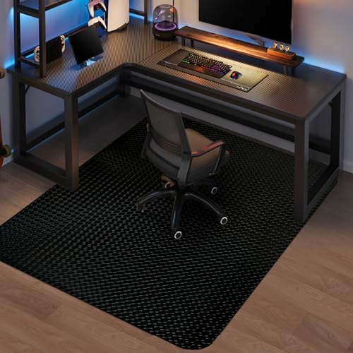 Vicwe Gaming Chair Mat for Hardwood Floor, 60"×46" Chair Mat, Easy Glide | Large Non-Slip Office Chair Mat for Rolling Chairs, Easy-Clean, Floor Protector, Computer Mat for Home Office, Gaming, Black by Vicwe