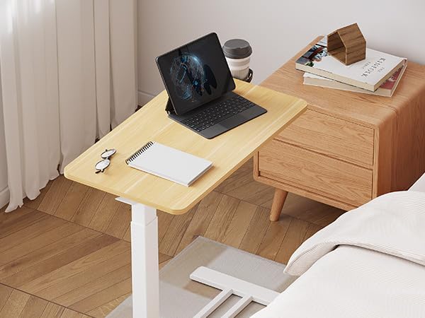 28'' Medical Overbed Bedside Table with Wheels,Rolling Table - Image 7