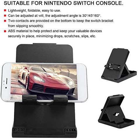 Zopsc Foldable Adjustable Game Console Stand, Portable Holder Support for, Black ABS Material - Image 2