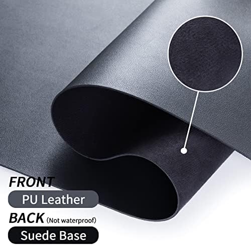 Bloss Leather Desk Pad, Non-Slip Desk Mat, Waterproof Large Mouse Pad, Mouse Mat, Computer Mat for Desk Easy Clean for Office/Home(Black, 35.4" x 15.7") - Image 3