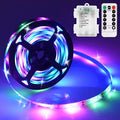 echosari 9.8FT 90Led RGB Strip Lights Battery Powered Remote Control, 8 Modes, Dimmable, Timer, Self-Adhesive, Cuttable, Waterproof, for TV Computer Monitor/Screen Decor by echosari