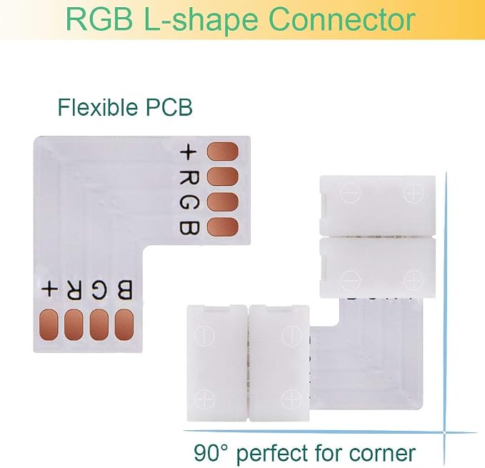 4 Pin LED Strip Connector Kit for10mm Wide LED Light Strip - Image 3