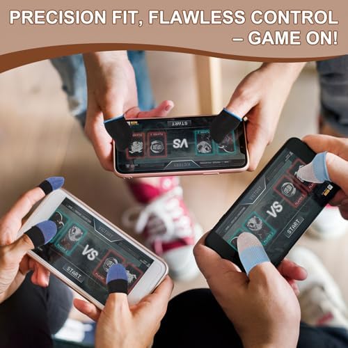 PATIKIL Controller Finger Thumb Sleeve, 40 Pack Mobile Gaming Finger Sleeve Silver Fiber Tip Gloves Anti-Sweat Breathable for Game Phone Touchscreen Devices, White - Image 7
