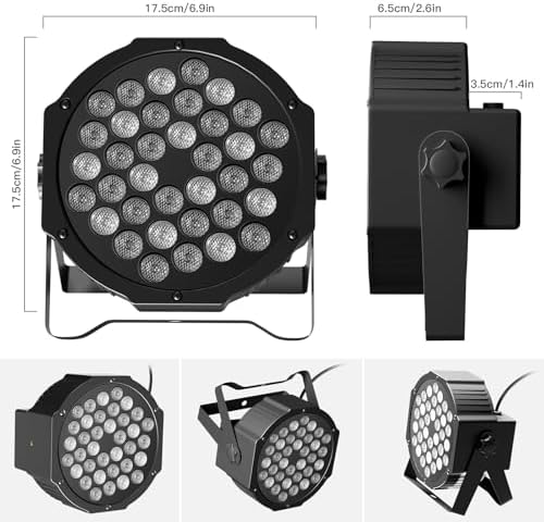 U`King Stage Lights, 36 RGB LED Par Lights, DJ Light Stage Lighting Indoor for Christmas Halloween Music Party Disco Wedding, DMX Control Sound Activated Party Light, 20 Packs - Image 4
