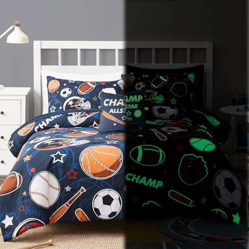 Boys Comforter Sets Full Size - 4 Pieces Sports Bedding Full Bedding Set - Image 3