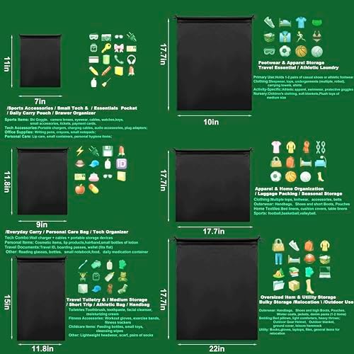 Microfiber Drawstring Bags, Multi-Size Soft Protective Pouches for Shoes, Ski Goggles, Sunglasses, Handbags & Camera Lenses - Image 2