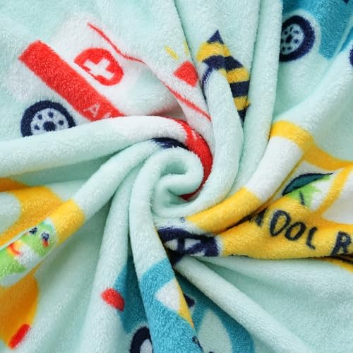 SOCHOW Cute Car Truck Fleece Throw Blanket for Boys, Mint 50 x 60 Inches - Image 5