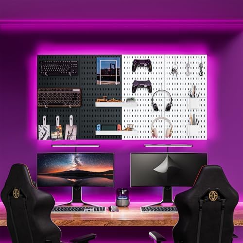 Wall-Mounted Pegboard Kit, 25.2" x 25.2" Organizer Panel – Large, Cost-Effective & Nail-Free Installation Blue - Image 6