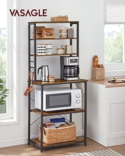 VASAGLE Coffee Bar, 23.6 Inches 6-Tier Baker's Rack with 6 Hooks - Image 2