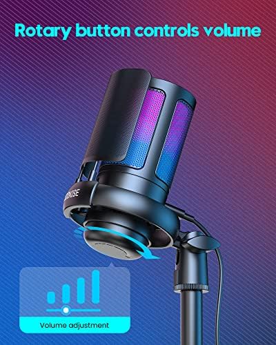 Gaming Microphone for PC: USB Mic for Podcasts Videos & Streaming - Condenser Mic with Quick Mute & Pop Filter - RGB Microphone Gift for Gamer boys - Compatible with PS4/5 & Computer & Laptop - Image 2