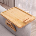Couch Arm Tray with 360°Phone,Bamboo Folding Sofa Tray,Sofa Armrest Trays Clip-On Couch Desk for Drinks,Snacks,Phone,Remote Control（Natural） by DANFOXER