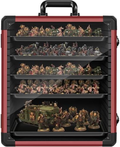 WELIDAY Miniatures Storage Case Miniatures Transport Case Aluminum Alloy Frame with Lock (X-Large Size) by WELIDAY