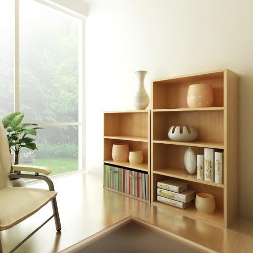 Furinno PASIR Book Shelf, 4-Tier Bookshelf, Bookcase with Open Shelf, 9.4 x 23.6 x 41.7, for Living Room, Bedroom, Home Office, Steam Beech - Image 6