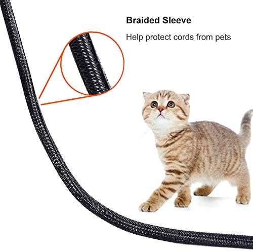 ZhiYo 6.6ft - 4/5 inch Cable Sleeve, Cord Wrap Wire Protector Tubing for Pets, PC Cable Wrap, Computer Cable Management Sleeve - Black - Image 5