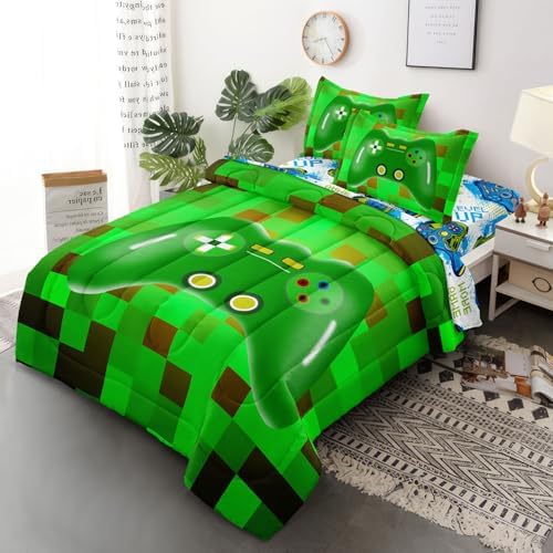 Twin Size Gaming Bedding Set for Teens Boys 5 Pieces Bed in A Bag - Image 2